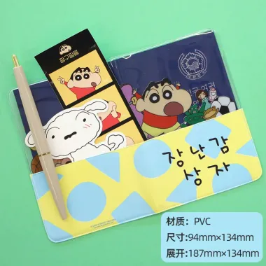 Hộp Đựng Hộ Chiếu PVC Trong Suốt Crayon Shin-chan Tiết Kiệm 10% Vé Tài Liệu Thẻ Quà Tặng 1