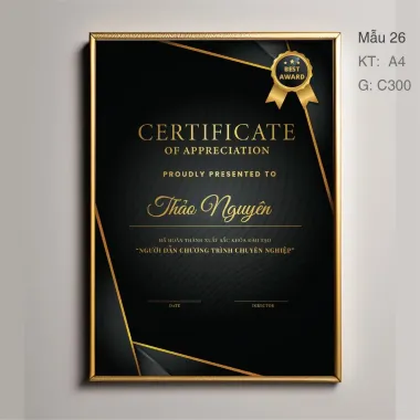 IN Giấy khen Spa, Nail, Da Giảm Giá! Thiết Kế Theo Yêu Cầu, Lấy Ngay 29000đ 5