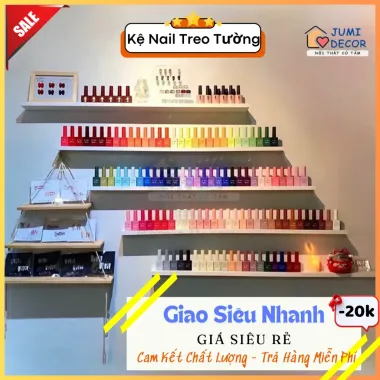 Kệ Sơn Nail Treo Tường Cho Spa - Siêu Chắc, Giá Rẻ 12000đ - Kệ Gắn Tường Để Sơn Móng Jumi Decor 1