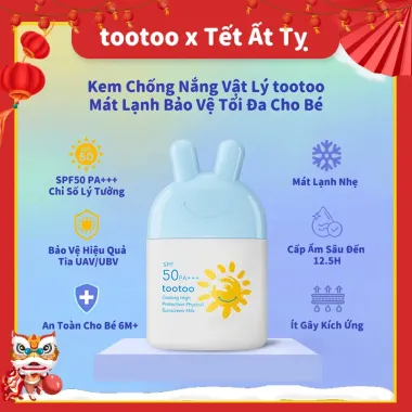 Kem Chống Nắng Cho Bé Tootoo SPF50+ Bảo Vệ Tối Đa Khỏi UVA/UVB Dưỡng Ẩm Chỉ 99000đ
