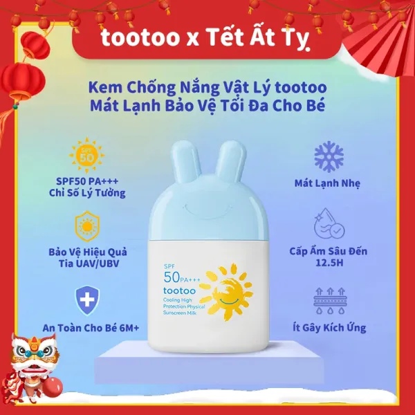 Hình ảnh sản phẩm Kem Chống Nắng Cho Bé Tootoo SPF50+ Bảo Vệ Tối Đa Khỏi UVA/UVB Dưỡng Ẩm Chỉ 99000đ