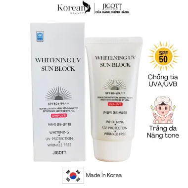 Kem Chống Nắng JIGOTT Hàn Quốc Nâng Tone Dưỡng Trắng SPF50+ Không Bết Dính 70ml Giá Tốt