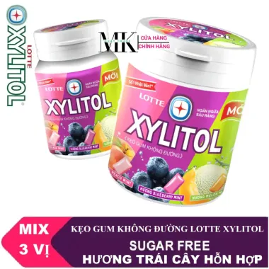 Kẹo Gum Không Đường LOTTE XYLITOL Hương Trái Cây Hỗn Hợp Giảm Cân 35k/Hũ Kẹo Gum Không Đường LOTTE XYLITOL Hương Trái Cây Hỗn Hợp Giảm Cân 35k/Hũ