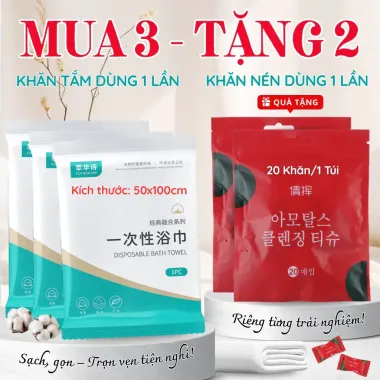 Khăn Tắm Du Lịch Cao Cấp Dùng 1 Lần Giá Rẻ - Tặng 2 Túi Khăn Mặt Nén 40 Chiếc Chỉ 15k 1 Khăn Tắm Du Lịch Cao Cấp Dùng 1 Lần Giá Rẻ - Tặng 2 Túi Khăn Mặt Nén 40 Chiếc Chỉ 15k 1