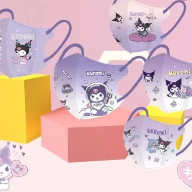 Khẩu trang Kuromi mẫu mới cho trẻ em 3-12 tuổi giá rẻ chỉ 13000đ/set 10 cái 1 Khẩu trang Kuromi mẫu mới cho trẻ em 3-12 tuổi giá rẻ chỉ 13000đ/set 10 cái 1