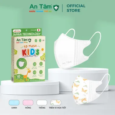 Khẩu trang y tế kháng khuẩn trẻ em An Tâm 5D MASK KID - Bảo vệ tối ưu, giá chỉ 55.000đ/set 100 cái 4