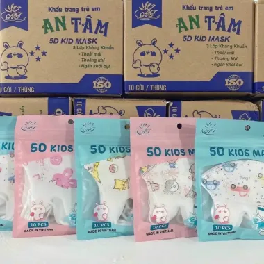 Khẩu trang y tế kháng khuẩn trẻ em An Tâm 5D MASK KID - Bảo vệ tối ưu, giá chỉ 55.000đ/set 100 cái 6