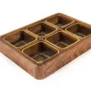Khay Đựng Bánh Kẹo Mứt Tết Gỗ Óc Chó Cao Cấp 6 Ngăn 4 Ngăn Sang Trọng Giá Rẻ