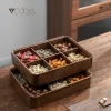 Khay Đựng Bánh Kẹo Mứt Tết Gỗ Óc Chó Cao Cấp 6 Ngăn 4 Ngăn Sang Trọng Giá Rẻ 4