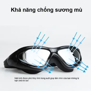 Kính Bơi Chống Sương Mù Unisex - Khung Lớn - Đào Tạo Chuyên Nghiệp Giá 108900đ 5