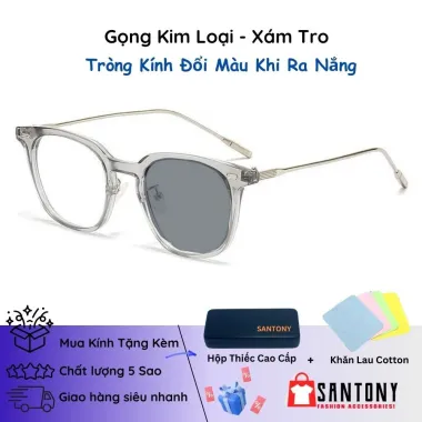 Kính Đổi Màu Nữ Chống Tia UV SANTONY Gọng Kim Loại Oval Thiên 38% Off 1