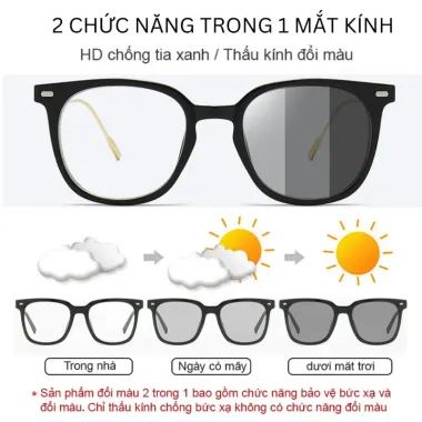 Kính Đổi Màu Nữ Chống Tia UV SANTONY Gọng Kim Loại Oval Thiên 38% Off 4