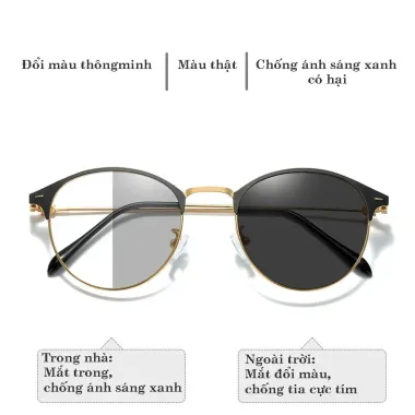Kính Đổi Màu Nữ Chống Tia UV SANTONY Gọng Kim Loại Oval Thiên 38% Off 6