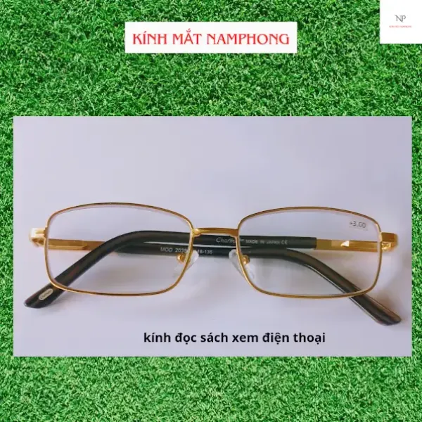 Hình ảnh sản phẩm Kính Lão Vuông Nhỏ Gọng Kim Loại Cao Cấp - Đọc Sách Viễn Thị +0.75 đến +4.0 Giá Tốt 102000đ