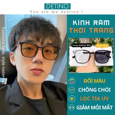 Kính Râm Đổi Màu Gập Lại Nam - Khung Hợp Kim Vuông Phân Cực Chống Nắng Lái Xe