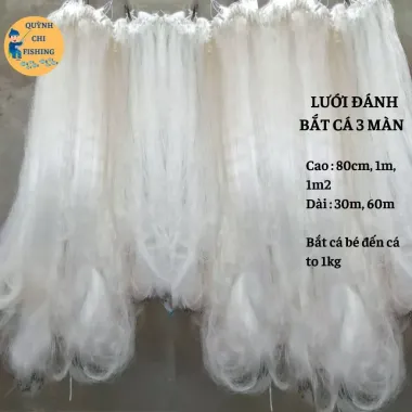 Lưới Đánh Cá 3 Màn Cao 75cm Dài 25-30m Giá Rẻ - Bắt Cá Nhỏ Đến To Tại Ao Hồ Sông Suối Lưới Đánh Cá 3 Màn Cao 75cm Dài 25-30m Giá Rẻ - Bắt Cá Nhỏ Đến To Tại Ao Hồ Sông Suối