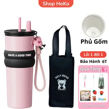 Ly giữ nhiệt 710ml inox 316 cao cấp có quai xách và ống hút giá chỉ 107216đ 4