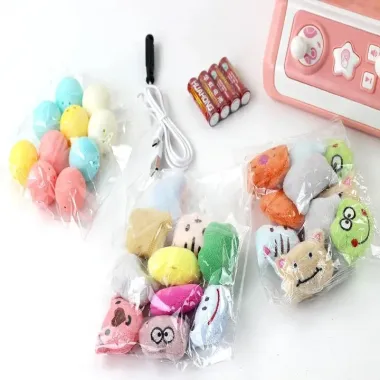 Máy gắp thú mini siêu rẻ 10 thú bông đồ chơi cho bé có đèn nhạc chạy pin sạc giá chỉ 235k 1