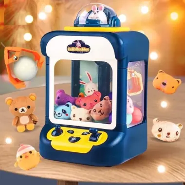 Máy gắp thú mini siêu rẻ 10 thú bông đồ chơi cho bé có đèn nhạc chạy pin sạc giá chỉ 235k 3