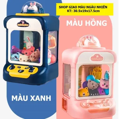 Máy gắp thú mini siêu rẻ 10 thú bông đồ chơi cho bé có đèn nhạc chạy pin sạc giá chỉ 235k 4