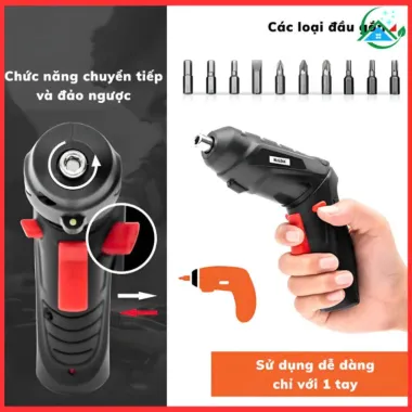 Máy khoan vít cầm tay đa năng 47 phụ kiện, pin sạc, 2 chiều giá rẻ chỉ 132390đ 6
