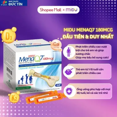 Midu MenaQ7 180mcg - Tăng Chiều Cao, Canxi D3K2 Cho Bé & Mẹ Bầu - Giá Tốt 360k 5