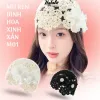 Mũ Beanies Nữ Mùa Hè Ren Hoa Cotton - Đan Thủ Công, Đi Biển, Du Lịch, Giá 35k
