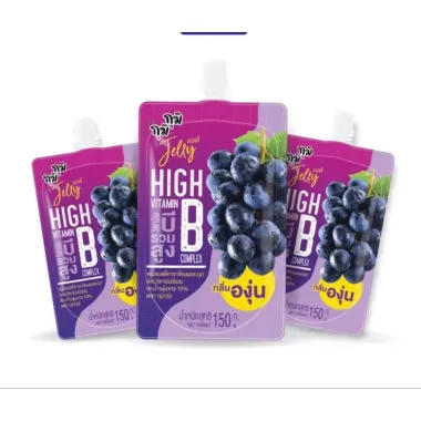 Nước Thạch Jelly Gumi Vitamin B,C Giá Sỉ 78k - 6 Bịch 135g Vị Nho, Vải, Cam Ngon