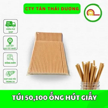 Ống hút nhựa cong dùng 1 lần giá rẻ - 50pcs chỉ 9500đ!