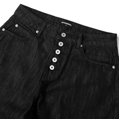 Quần Jean Rộng DAPPERANDMORE Giá Cực Sốc: 789K - Raw Denim Xước Đẹp 5 Nút - Quần Bò Nam Black 5