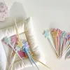Que sao cắm trang trí, decor gói hàng, xiên trái cây, nhiều màu diy