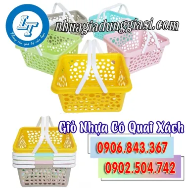 Sọt nhựa có quai xách giá rẻ - Giảm 20k, chỉ 38.000đ, mua ngay hôm nay