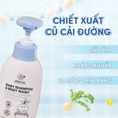 Sữa tắm gội Củ Cải Đường 270ml Bonglab hàng chính hãng tắm tắm và gội toàn thân cho bé - An toàn dịu nhẹ, không kích ứng 1