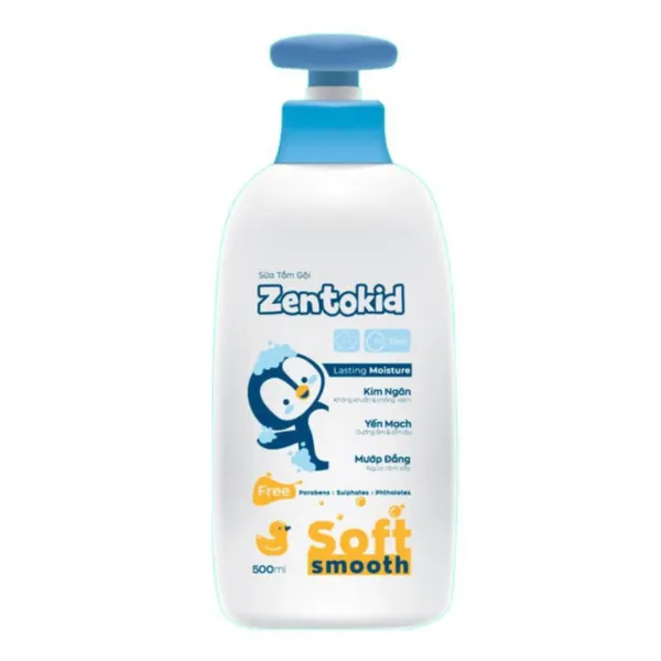 Hình ảnh sản phẩm Sữa tắm gội Zentokid giảm rôm sảy, làm sạch dịu nhẹ cho bé - 250ml/500ml giá chỉ 149k