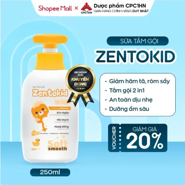 Sữa tắm gội Zentokid giảm rôm sảy, làm sạch dịu nhẹ cho bé - 250ml/500ml giá chỉ 149k 3