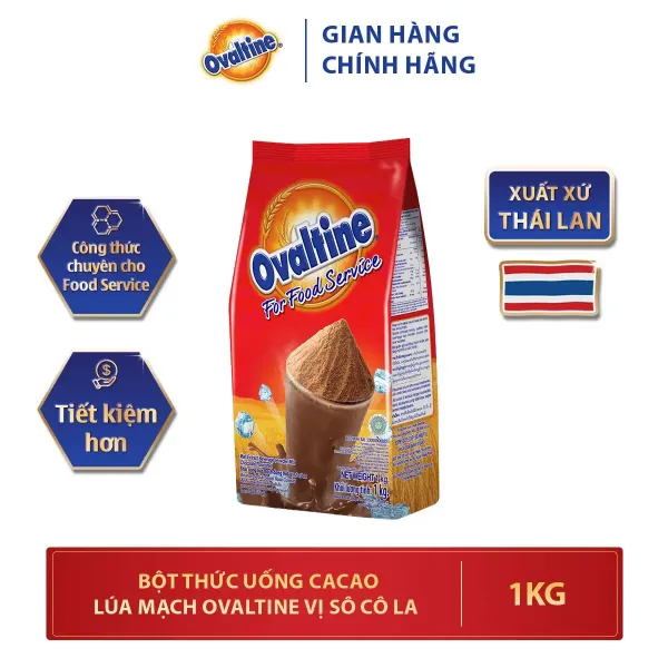 Hình ảnh sản phẩm Thức Uống Lúa Mạch Ovaltine Sô Cô La Bột 1Kg Tiện Lợi Giá Tốt Combo 2 Túi 344K