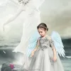 Trang Phục Công Chúa Halloween Cho Bé Gái - COS Lông Thiên Thần Trắng Giảm Giá 251640đ 3