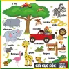 Tranh Dán Tường Con Vật Học tiếng Anh Cho Bé - Decal Sticker Dạy Học Giá Tốt 38k