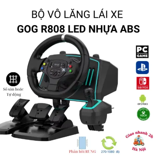 Trải nghiệm thực tế với vô lăng GOG R808: Đánh giá cảm giác lái, độ bền và tính năng LED