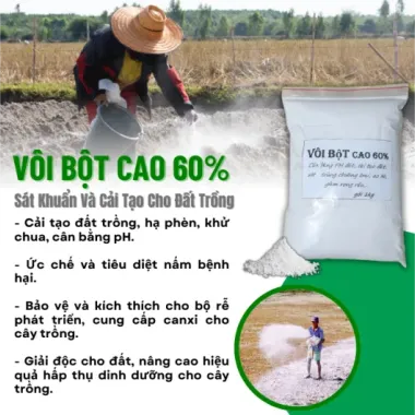 Vôi bột sát khuẩn cải tạo đất trồng 1kg - Khử độc, tăng độ pH, giá chỉ 13800đ 5 Vôi bột sát khuẩn cải tạo đất trồng 1kg - Khử độc, tăng độ pH, giá chỉ 13800đ 5