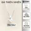 Vòng cổ bạc 950 kết hợp mặt đá Herkimer Diamond tự nhiên phụ kiện thời trang nữ, trang sức phong thuỷ Mi Shungite