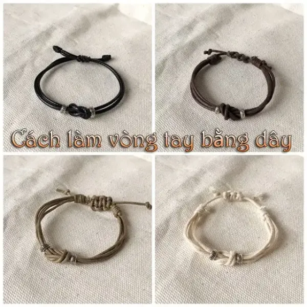 Hình ảnh sản phẩm Vòng Tay Đôi Handmade Dây Rút Cặp Đôi Quà Tặng Giảm Giá Chỉ 35000đ