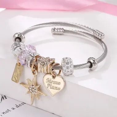 Vòng Tay Titan Charm Vương Miện Tình Yêu - Lắc Tay Khắc Ghi Sáo Giá 100K 3
