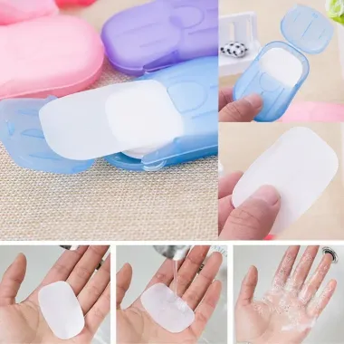 Xà Phòng Giấy Du Lịch Tiện Lợi 2 Hộp - Xà Bông Rửa Tay Dạng Miếng 1 Lần Giá Chỉ 9500đ