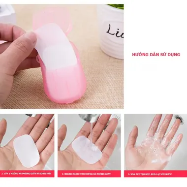 Xà Phòng Giấy Du Lịch Tiện Lợi 2 Hộp - Xà Bông Rửa Tay Dạng Miếng 1 Lần Giá Chỉ 9500đ
