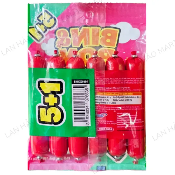 Hình ảnh sản phẩm Xúc Xích Ăn Liền Bin&Bon PONNIE MASAN 180g - Gói 5 Tặng 1, Giá Chỉ 15500đ