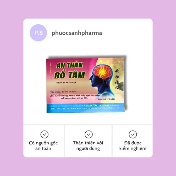 Thành phần và công dụng truyền thống của An Thần Bổ Tâm Phước Sanh Pharma