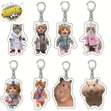 Mèo Bác Sĩ Cô Y Tá Chuột Bệnh Nhân Mặt Biểu Cảm Sợ Hãi Món Đẹp Cài Ba Lô Giá Sỉ 20085đ