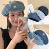 Mũ Beret Nữ Denim Mỏng Trơn Hình Bát Giác - Mũ Newsboy Retro Giá Rẻ 85819đ
