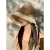 Mũ Rơm Ren Phong Cách Nhật Bản Cho Nữ - Mũ Du Lịch Mùa Thu Đi Biển Giá Cực Sốt